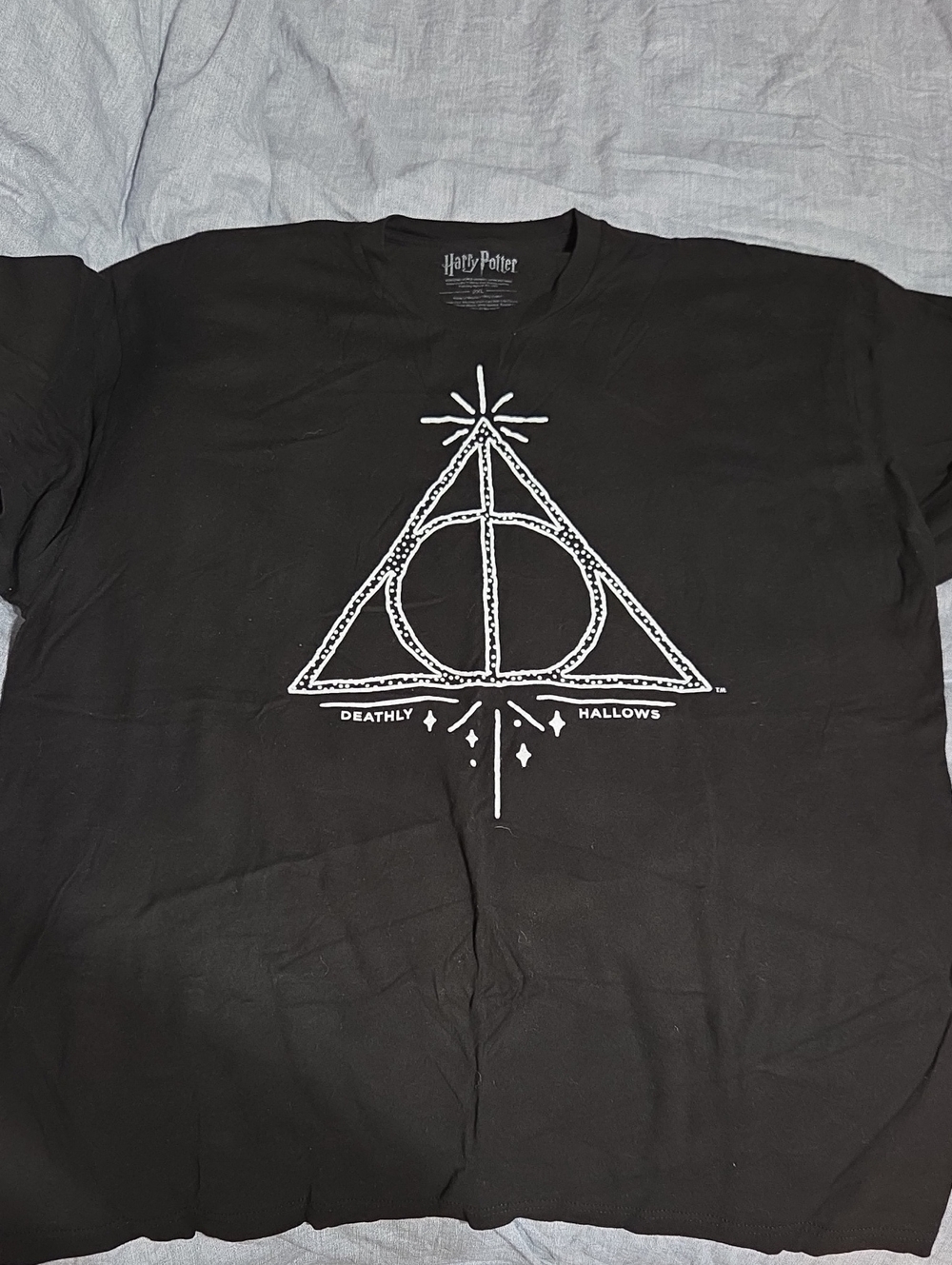 Warner Bros. Black Short-Sleeve Deathly Hallows Graphic Tee